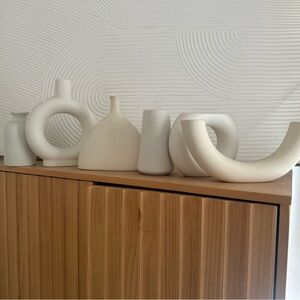 Modern White Ceramic Vase Set
